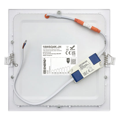 18w LED Square Recessed Ceiling Panel White 4000K - Free delivery on all orders