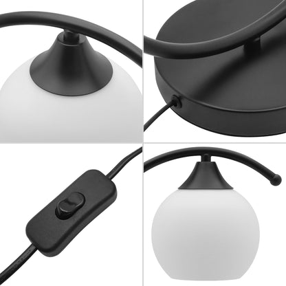 Arch Black Table Lamp Opaque Glass Globe Shade Opal Sphere T502