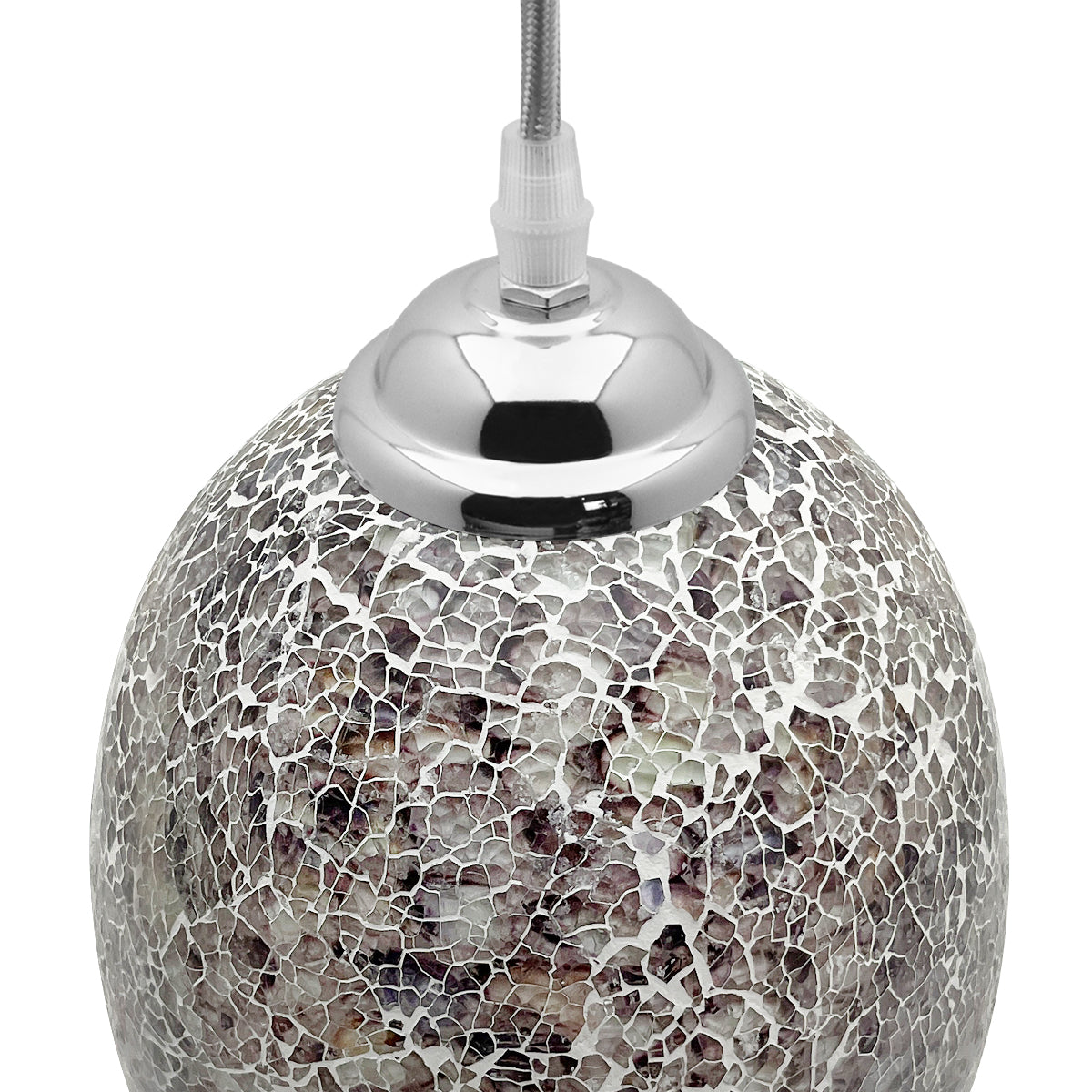 Vintage Ceiling Crackle Grey Mosaic Glass Pendant Light