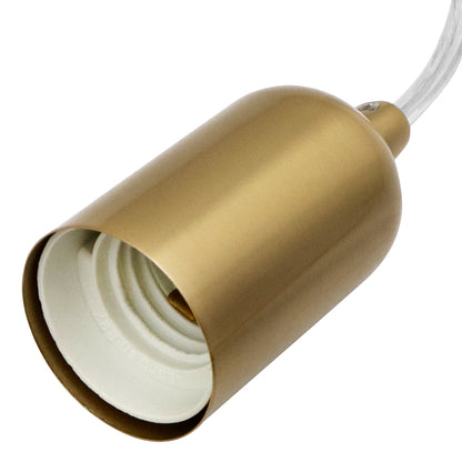Ceiling Rose Pendant E27 Fitting Brass Flex Hanging Lamp Holder Kit