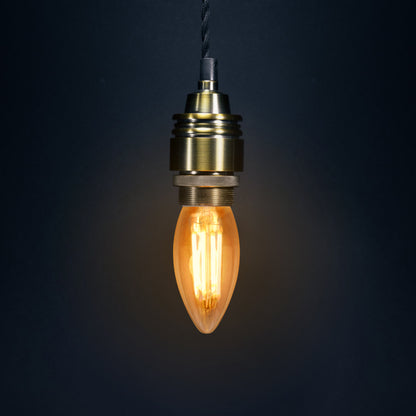 6w Dimmable LED Candle B22 Filament Light Bulb Bayonet Cap Amber Glass