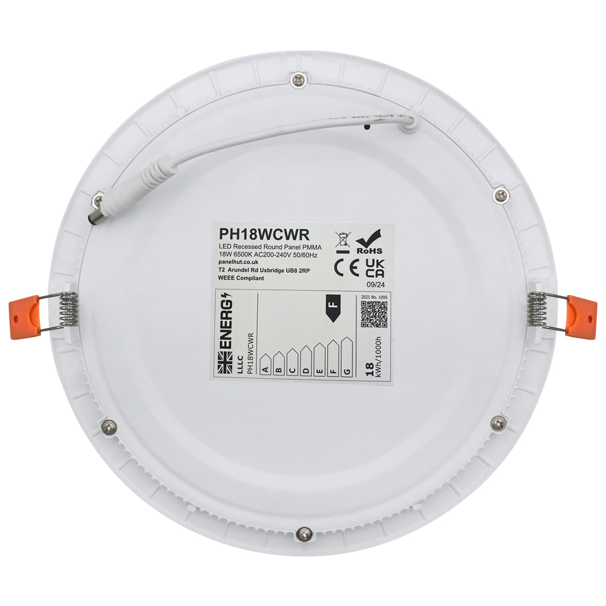 18w Recessed LED Round Panel Light 6500K Continuous Running Hours Philips Driver