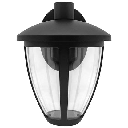 Outdoor Downward Wall Light Black Lantern Clear Diffuser IP44