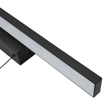 12W Black LED Bathroom Mirror Wall Light with Pull Cord Cool White 6500K IP44 ML25