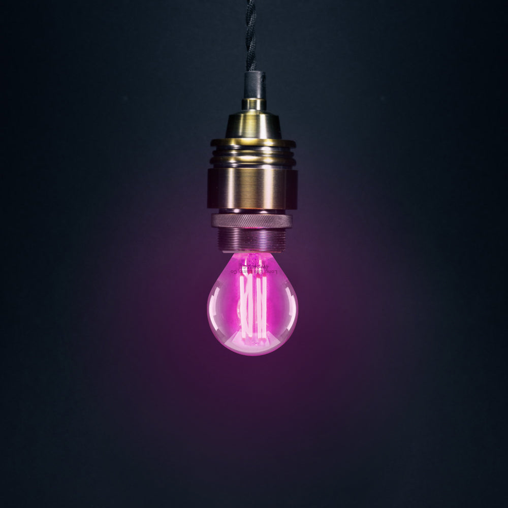 4w LED Golf Ball Purple Light Bulb E14 Clear Glass