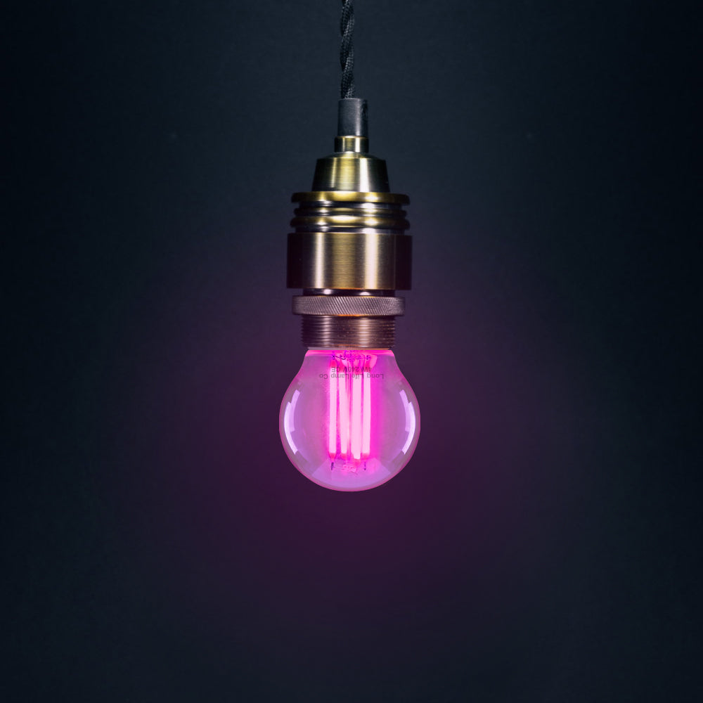 4w LED Golf Ball Purple Light Bulb B22 Clear Glass