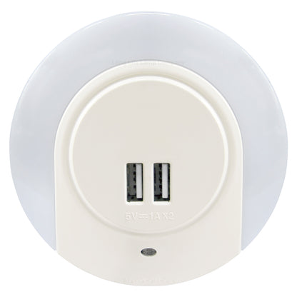 1w White LED Night Light 2 USB Ports Automatic Sensor Dusk To Dawn A78B - Free delivery on all orders