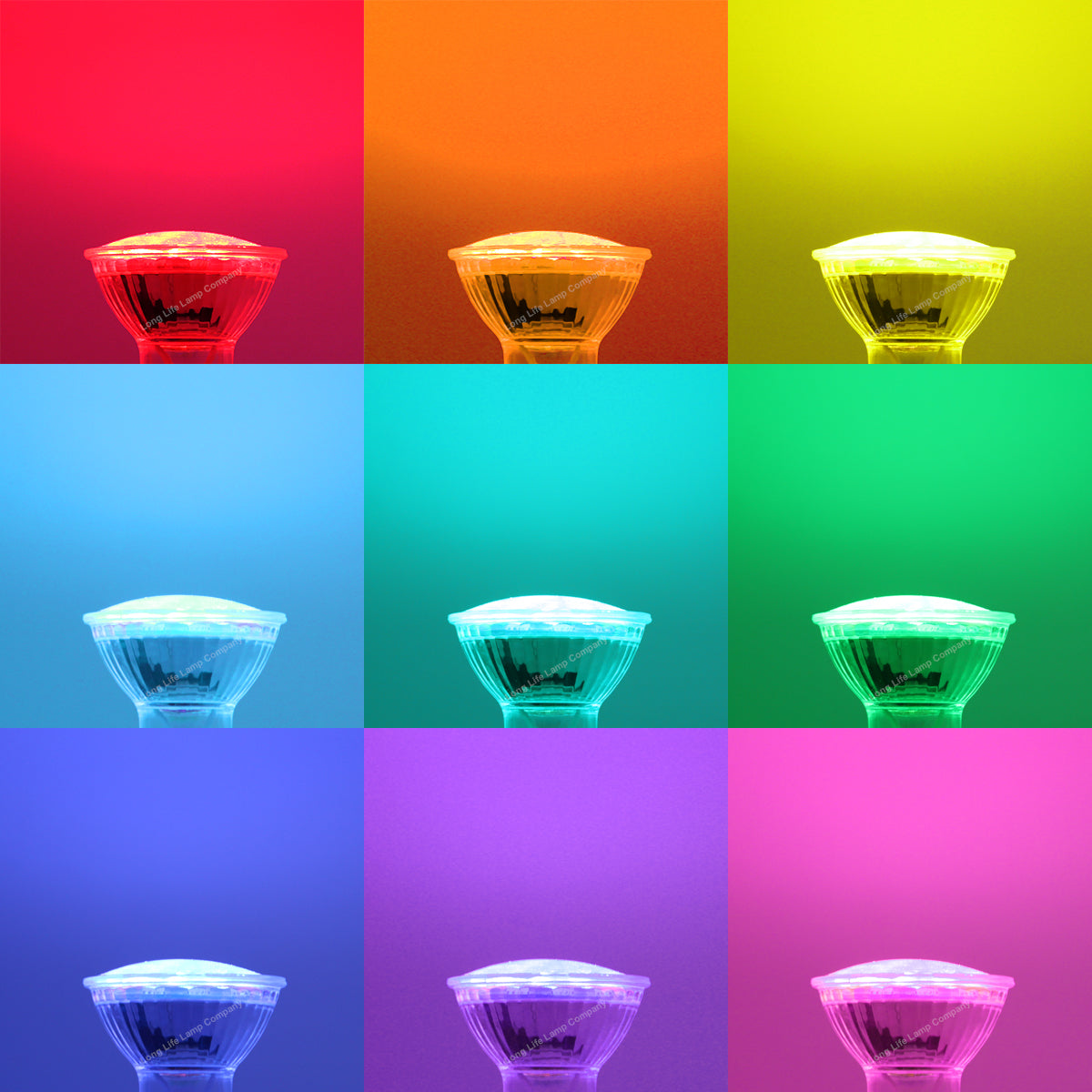 3w LED GU10 Automatic Colour Change Red Green Blue RGB Light Bulb