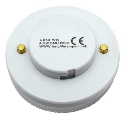 4.5w LED GX53 Light Bulb Replacement For CFL Warm White