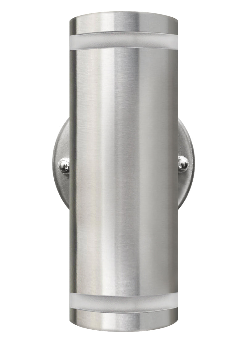 2 x Outdoor Double Wall Lights Stainless Steel GU10 Fitment - Free delivery on all orders