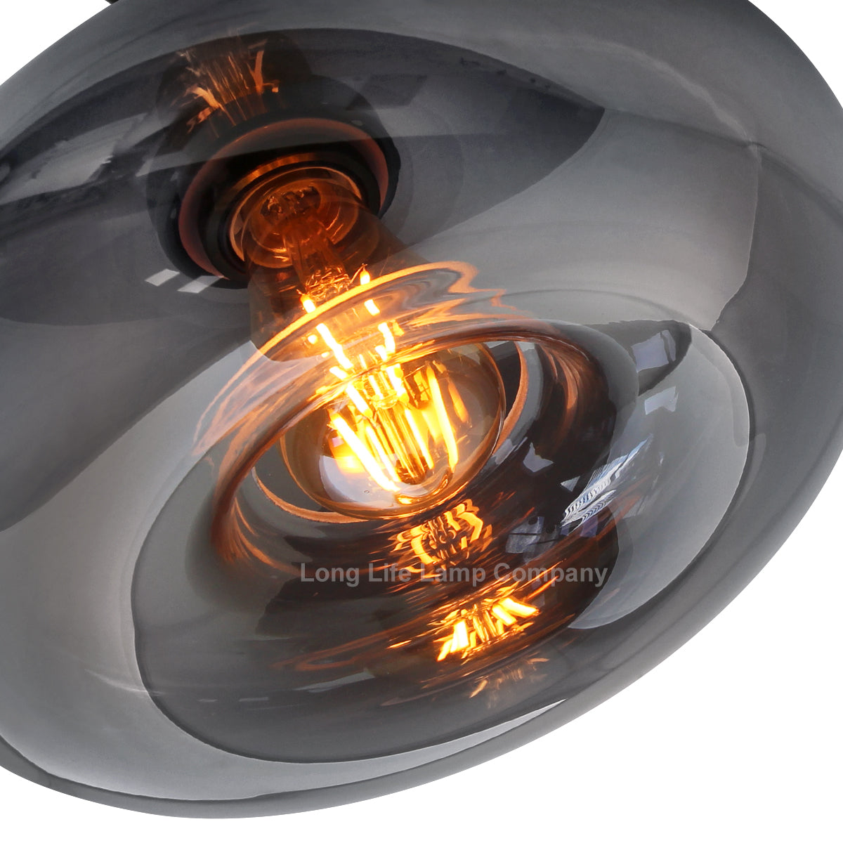 Modern Vintage Smoked Grey Glass Ceiling Pendant Light M0198