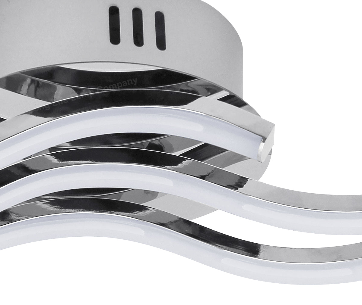 Modern LED Ceiling Chrome 3 Strip Light Warm White 20W Semi Flush