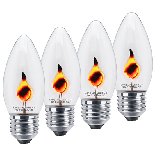 4 x 3w Flicker Flame Candle Light Bulb E27
