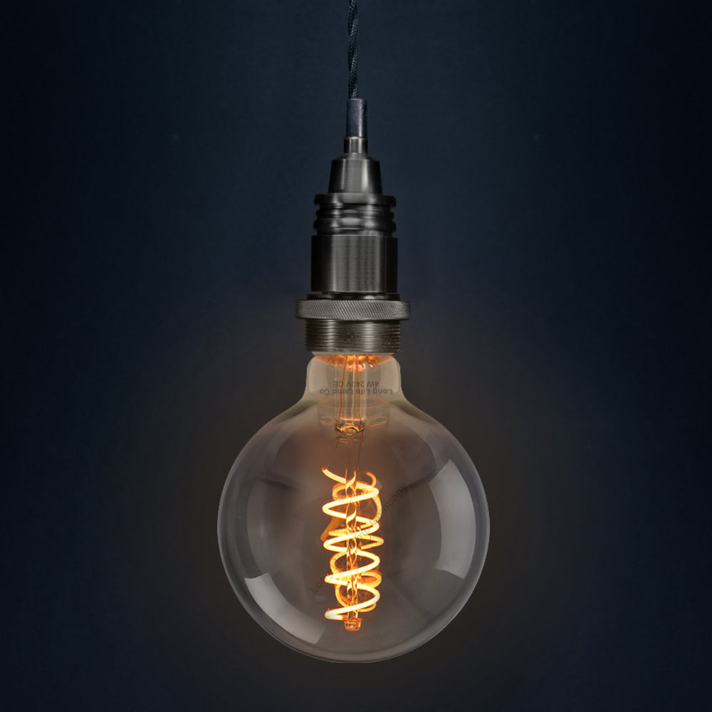 4w Vintage LED G95 Bulb E27 Spiral Filament Smoke Grey - Free delivery on all orders