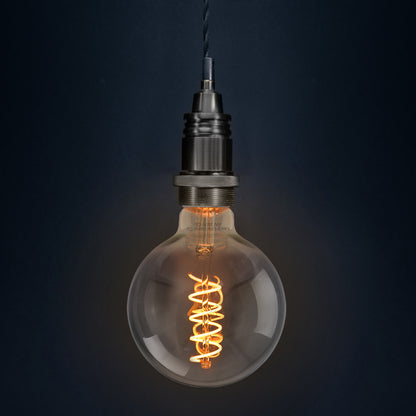 4w Vintage LED G95 Bulb E27 Spiral Filament Smoke Grey - Free delivery on all orders