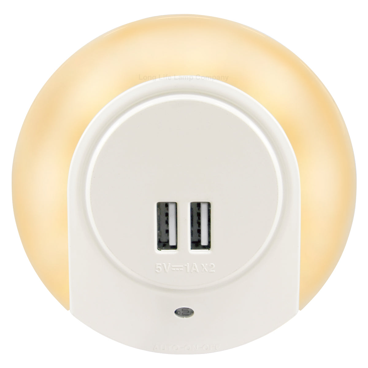 1w Warm White LED Night Light 2 USB Ports Automatic Sensor Dusk To Dawn A78B