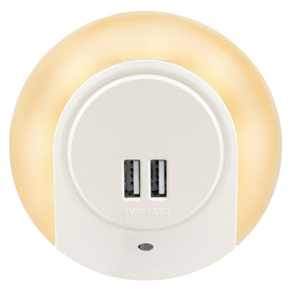 1w Warm White LED Night Light 2 USB Ports Automatic Sensor Dusk To Dawn A78B