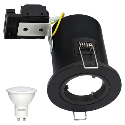 5w 6w Black Fixed LED Fire Rated Downlight - Energy Light Bulbs - Free delivery on all orders