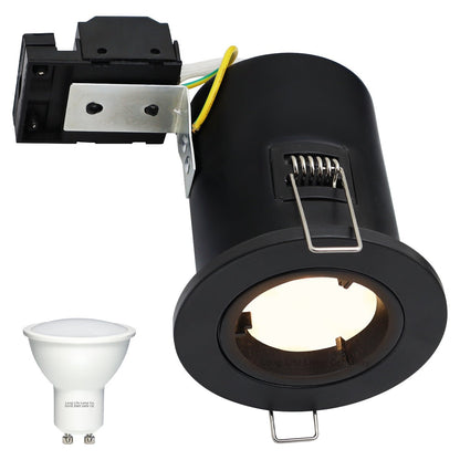 5w 6w Black Fixed LED Fire Rated Downlight - Energy Light Bulbs - Free delivery on all orders