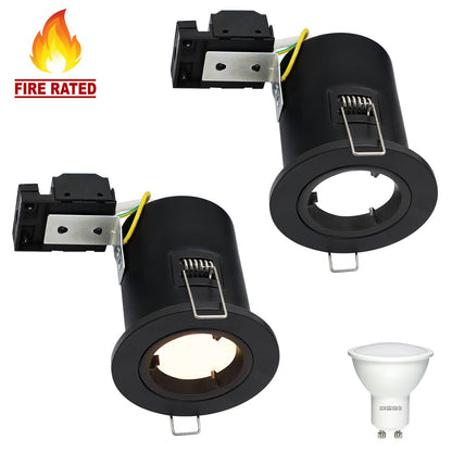 5w 6w Black Fixed LED Fire Rated Downlight - Energy Light Bulbs - Free delivery on all orders