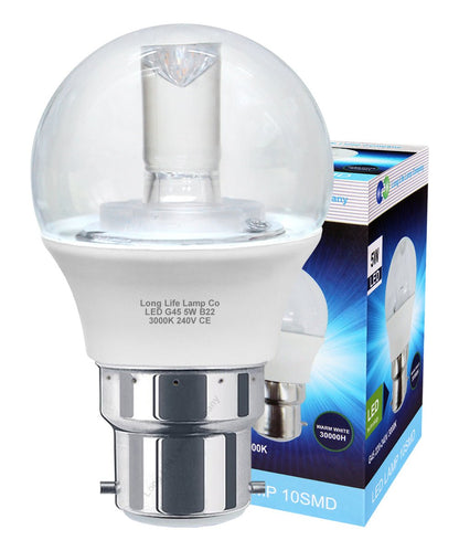 5w Clear Lens Golf Ball LED Bulb B22 Bayonet - Energy Light Bulbs - Free delivery on all orders