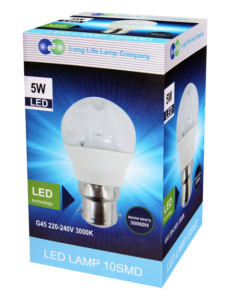 5w Clear Lens Golf Ball LED Bulb B22 Bayonet - Energy Light Bulbs - Free delivery on all orders