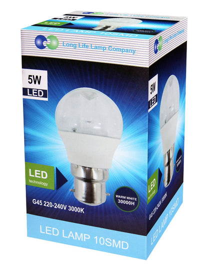 5w Clear Lens Golf Ball LED Bulb B22 Bayonet - Energy Light Bulbs - Free delivery on all orders