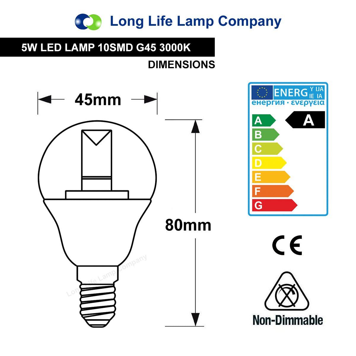 5w Clear Lens Golf Ball LED Bulb E14 SES - Energy Light Bulbs - Free delivery on all orders