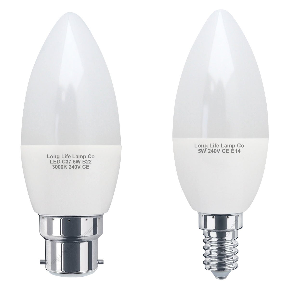 5w Frosted Cover LED Candle Warm White 3000K 2Pack Or 4Pack Or 10Pack - Energy Light Bulbs - Free delivery on all orders