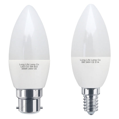 5w Frosted Cover LED Candle Warm White 3000K 2Pack Or 4Pack Or 10Pack - Energy Light Bulbs - Free delivery on all orders