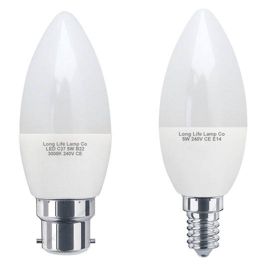 5w Frosted Cover LED Candle Warm White 3000K 2Pack Or 4Pack Or 10Pack - Energy Light Bulbs - Free delivery on all orders