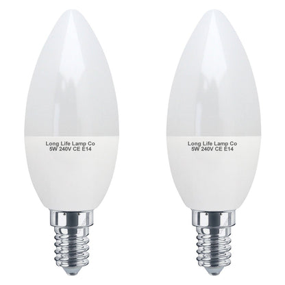 5w Frosted Cover LED Candle Warm White 3000K 2Pack Or 4Pack Or 10Pack - Energy Light Bulbs - Free delivery on all orders