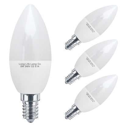 5w Frosted Cover LED Candle Warm White 3000K 2Pack Or 4Pack Or 10Pack - Energy Light Bulbs - Free delivery on all orders