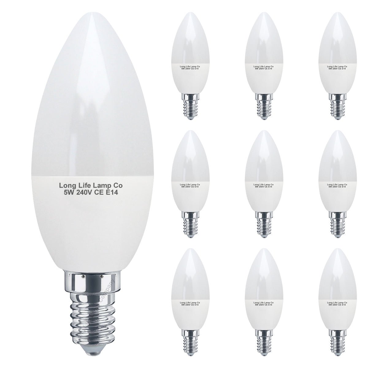 5w Frosted Cover LED Candle Warm White 3000K 2Pack Or 4Pack Or 10Pack - Energy Light Bulbs - Free delivery on all orders