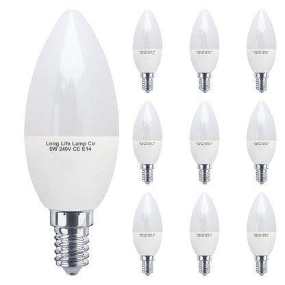 5w Frosted Cover LED Candle Warm White 3000K 2Pack Or 4Pack Or 10Pack - Energy Light Bulbs - Free delivery on all orders