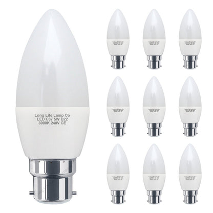 5w Frosted Cover LED Candle Warm White 3000K 2Pack Or 4Pack Or 10Pack - Energy Light Bulbs - Free delivery on all orders