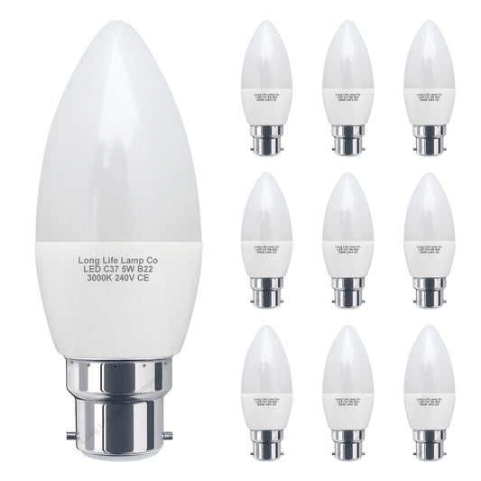 5w Frosted Cover LED Candle Warm White 3000K 2Pack Or 4Pack Or 10Pack - Energy Light Bulbs - Free delivery on all orders