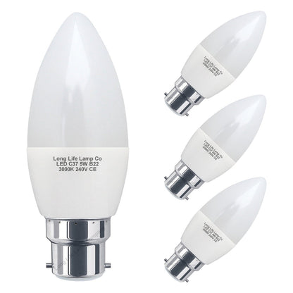 5w Frosted Cover LED Candle Warm White 3000K 2Pack Or 4Pack Or 10Pack - Energy Light Bulbs - Free delivery on all orders