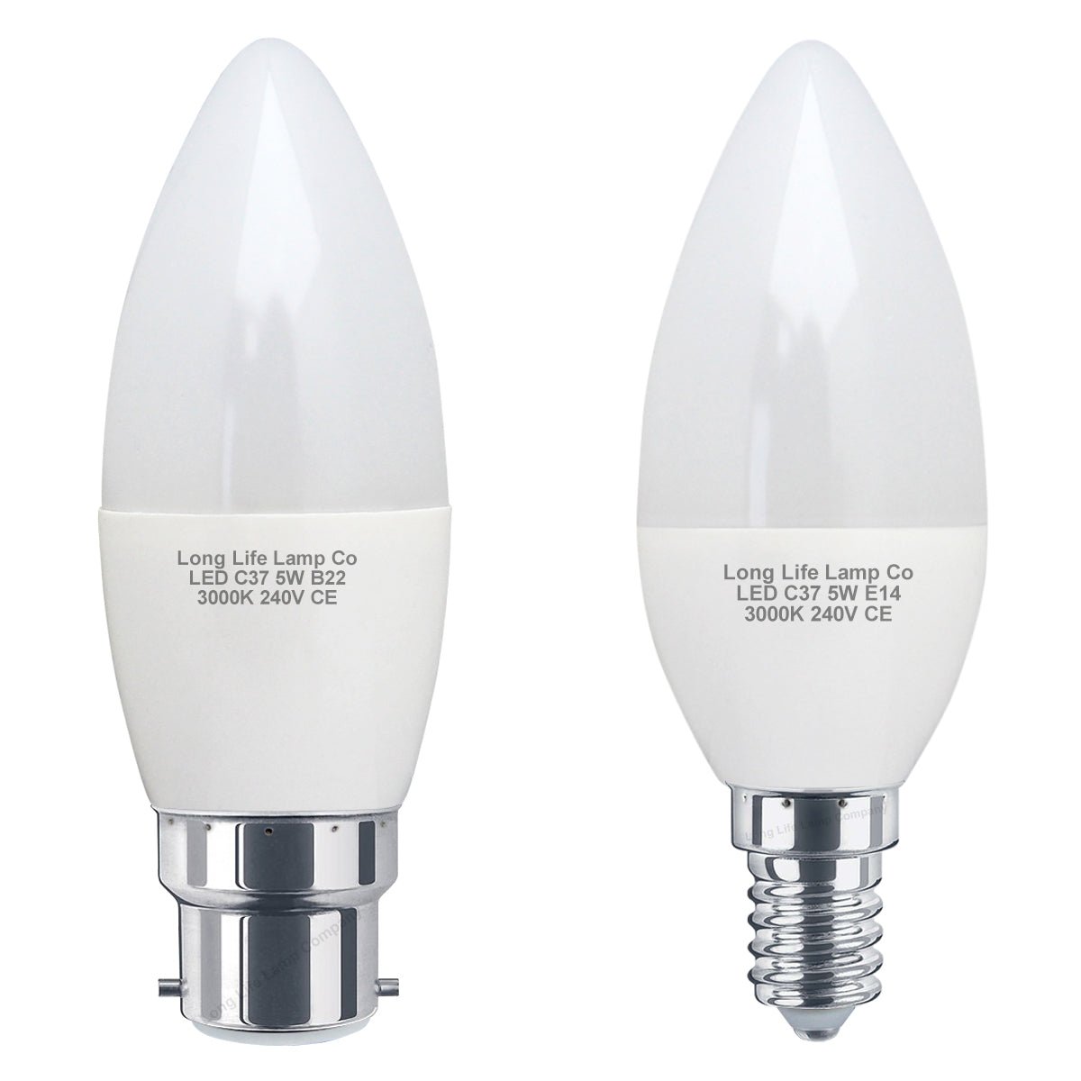 5w Frosted Cover LED Candle Warm White 3000K - Energy Light Bulbs - Free delivery on all orders