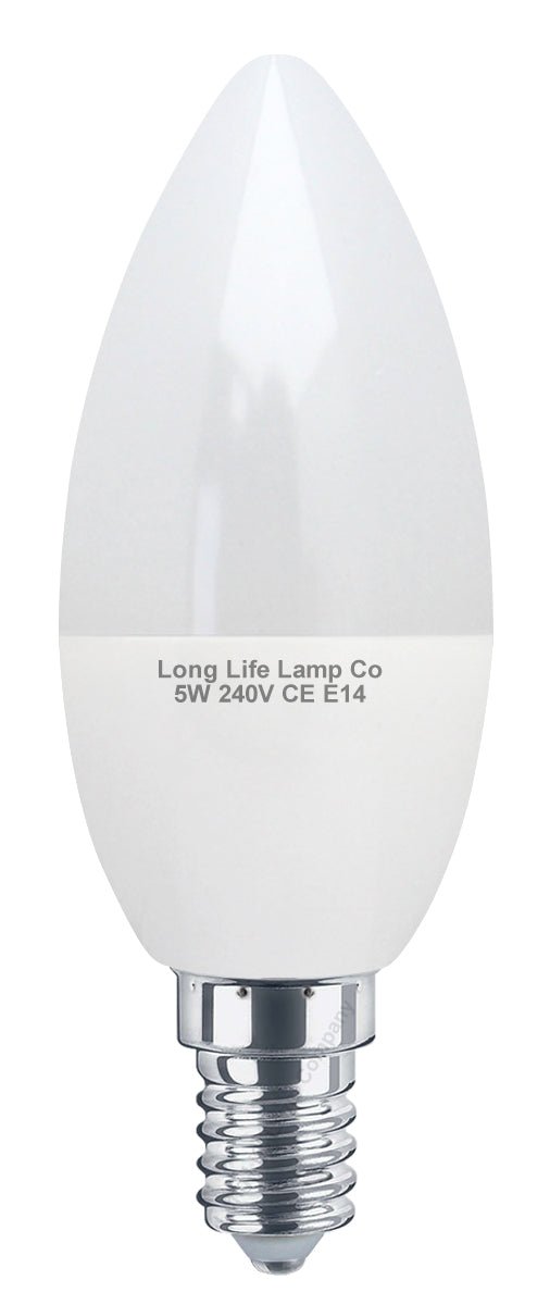 5w Frosted Cover LED Candle Warm White 3000K - Energy Light Bulbs - Free delivery on all orders