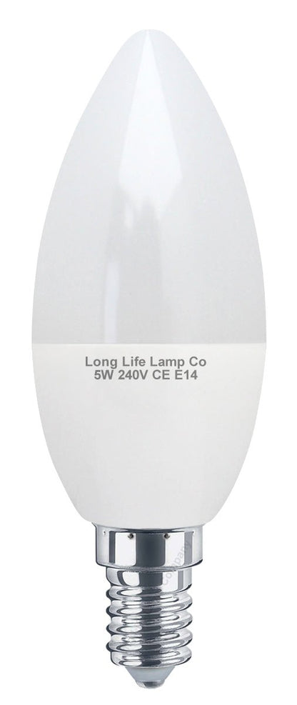 5w Frosted Cover LED Candle Warm White 3000K - Energy Light Bulbs - Free delivery on all orders