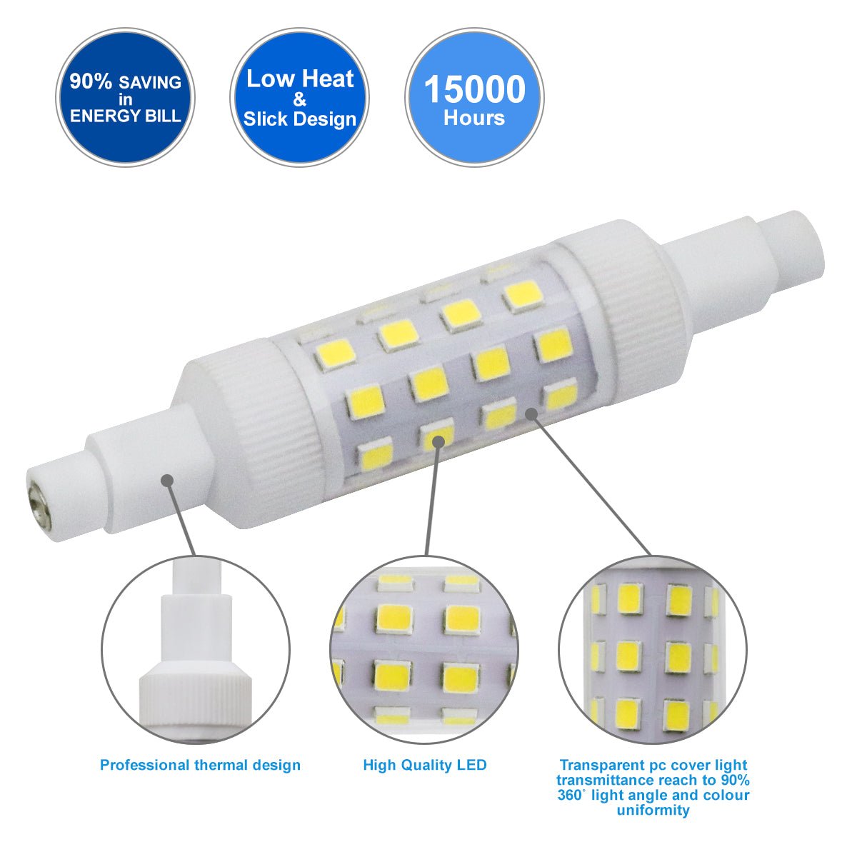 5W J78 R7s SMD LED Light Replacement for Halogen Tube 78mm - Energy Light Bulbs - Free delivery on all orders