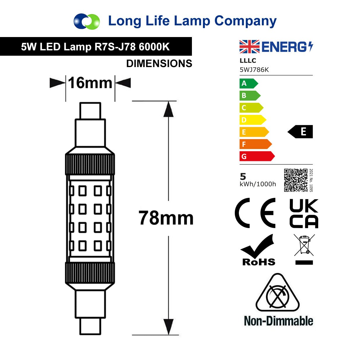 5W J78 R7s SMD LED Light Replacement for Halogen Tube 78mm - Energy Light Bulbs - Free delivery on all orders