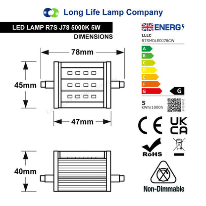 5w J78 R7s SMD LED Light Warm White or Cool White - Free delivery on all orders
