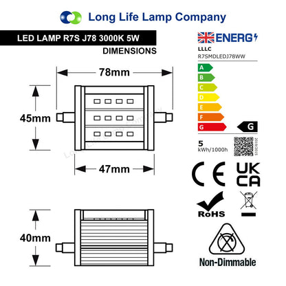 5w J78 R7s SMD LED Light Warm White or Cool White - Free delivery on all orders