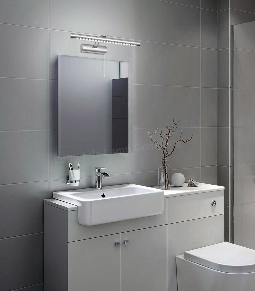 5w LED Bathroom Mirror Wall Light With Pull Cord Cool White 6500k IP20 - Energy Light Bulbs - Free delivery on all orders