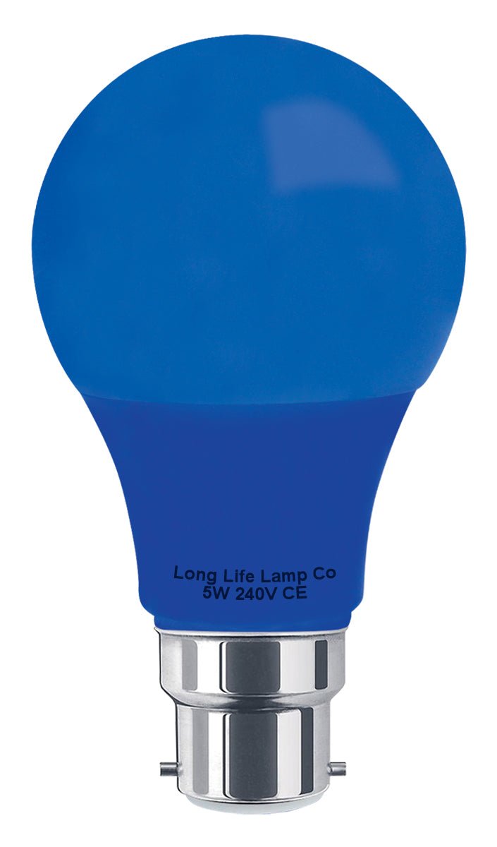 5w LED Blue GLS Light Bulb B22 Bayonet Cap - Energy Light Bulbs - Free delivery on all orders