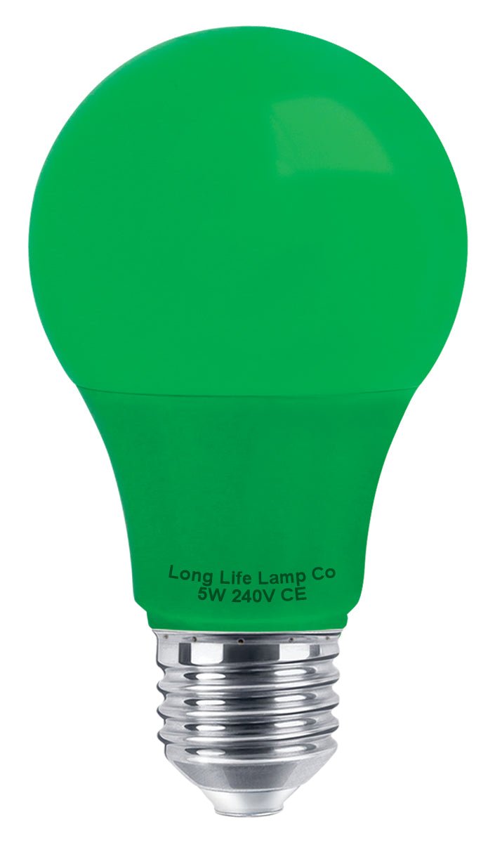 5w LED Green A60 GLS Light Bulb E27 - Energy Light Bulbs - Free delivery on all orders