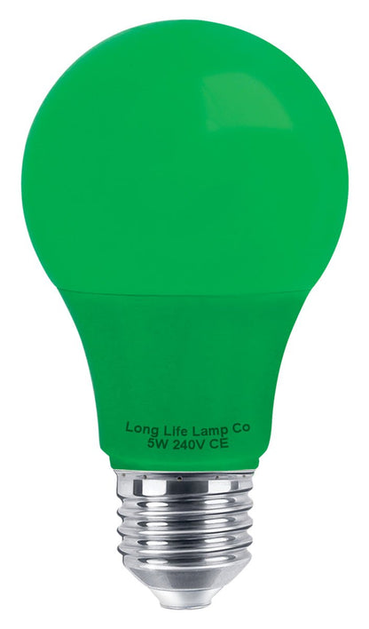 5w LED Green A60 GLS Light Bulb E27 - Energy Light Bulbs - Free delivery on all orders