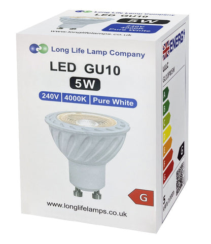 5W LED GU10 4000k Cool White Light Bulb 2/4/5/10 pack - Energy Light Bulbs - Free delivery on all orders